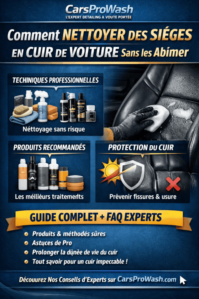 Comment nettoyer des sièges en cuir de voiture sans les abîmer, photo nettoyage cuir voiture