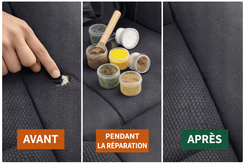 Kit de réparation pour tissu : réparez trous, déchirures et accrocs sur tous types de tissus (velours, alcantara, etc.). 2 Kit de réparation pour tissu : réparez trous, déchirures et accrocs sur tous types de tissus (velours, alcantara, etc.). – Image 2