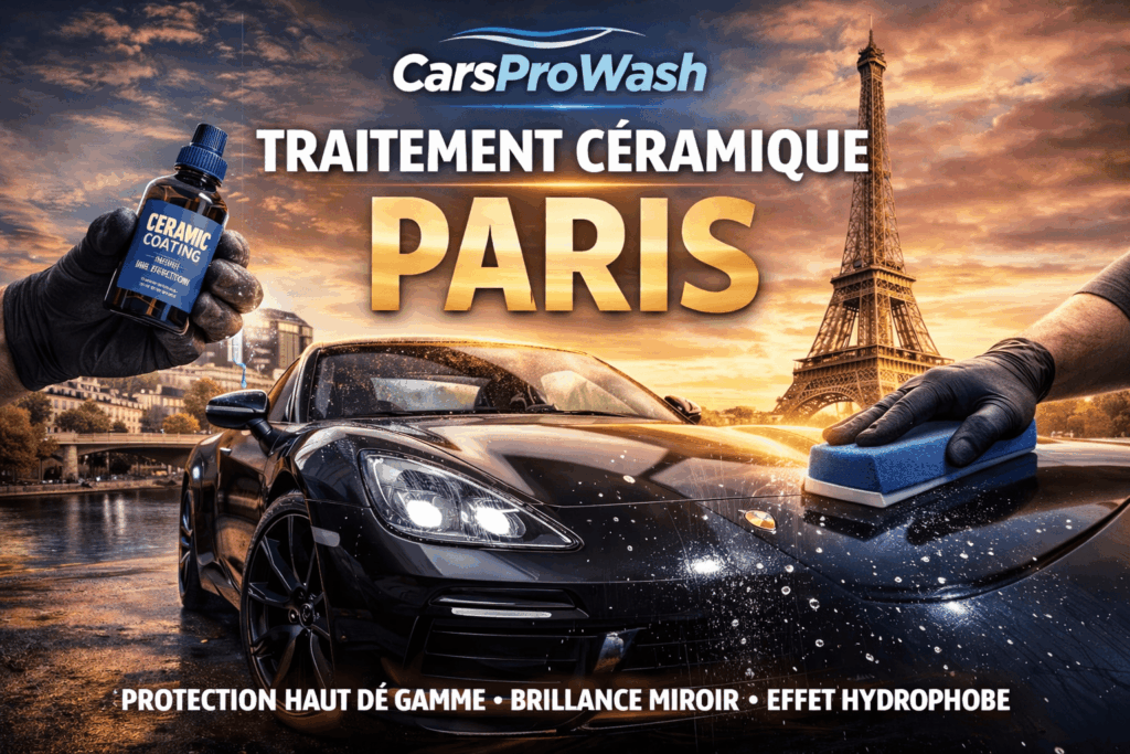 Traitement céramique voiture Paris – Protection carrosserie haut de gamme 1 Traitement céramique voiture Paris avec protection carrosserie haut de gamme, detailing automobile et effet hydrophobe par CarsProWash